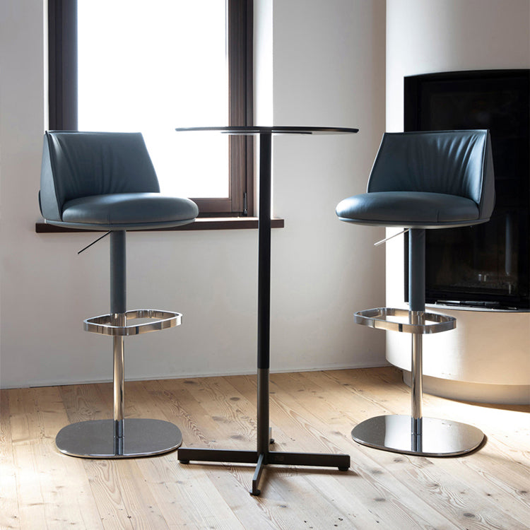 Indoor Upholstered Bar Stool Solid Wood Bar Stool with Footrest