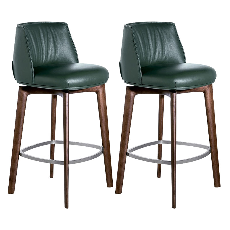 Indoor Upholstered Bar Stool Solid Wood Bar Stool with Footrest