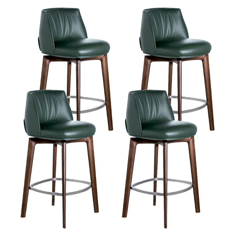 Indoor Upholstered Bar Stool Solid Wood Bar Stool with Footrest