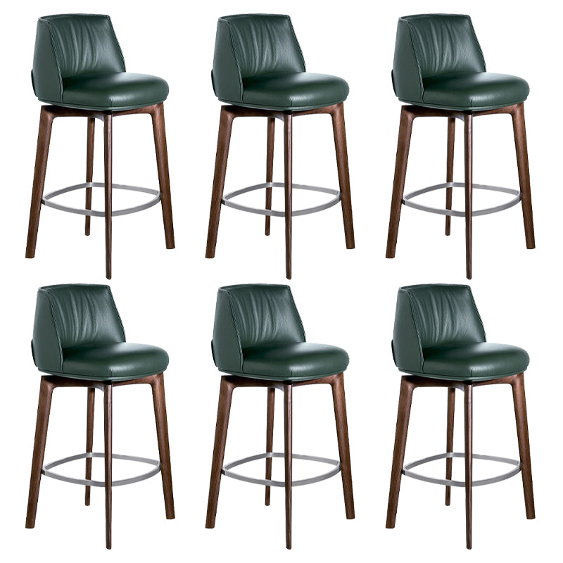 Indoor Upholstered Bar Stool Solid Wood Bar Stool with Footrest