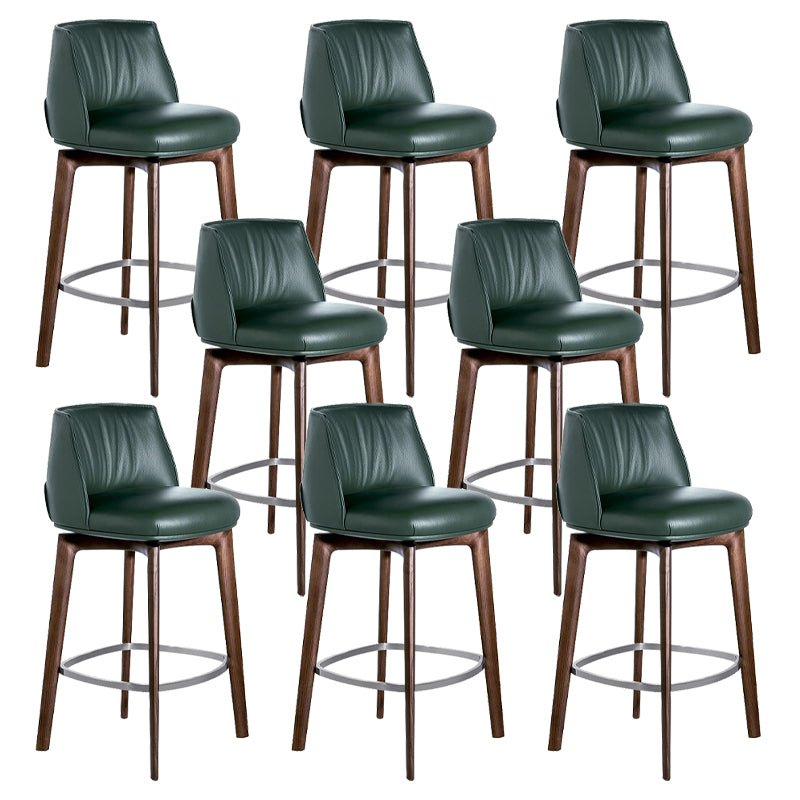 Indoor Upholstered Bar Stool Solid Wood Bar Stool with Footrest