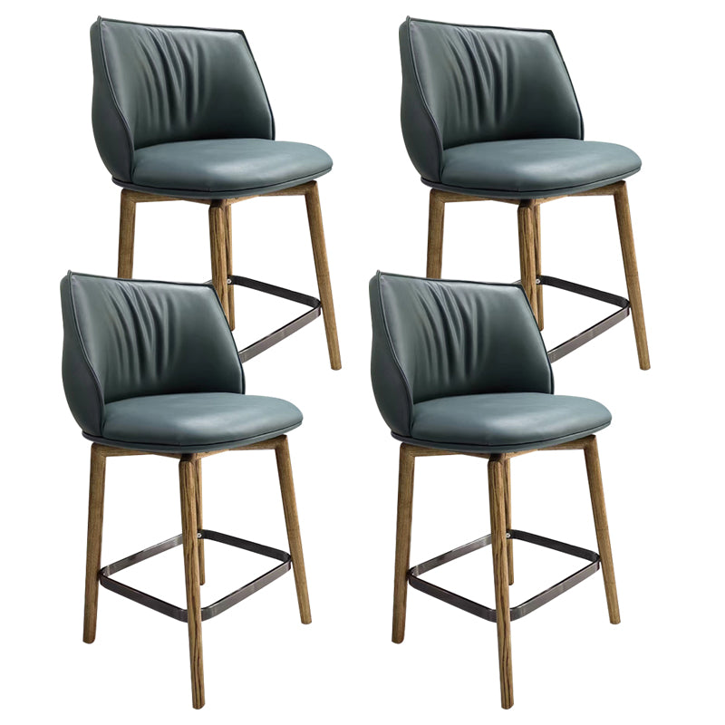 Indoor Upholstered Bar Stool Solid Wood Bar Stool with Footrest