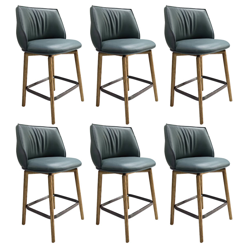 Indoor Upholstered Bar Stool Solid Wood Bar Stool with Footrest