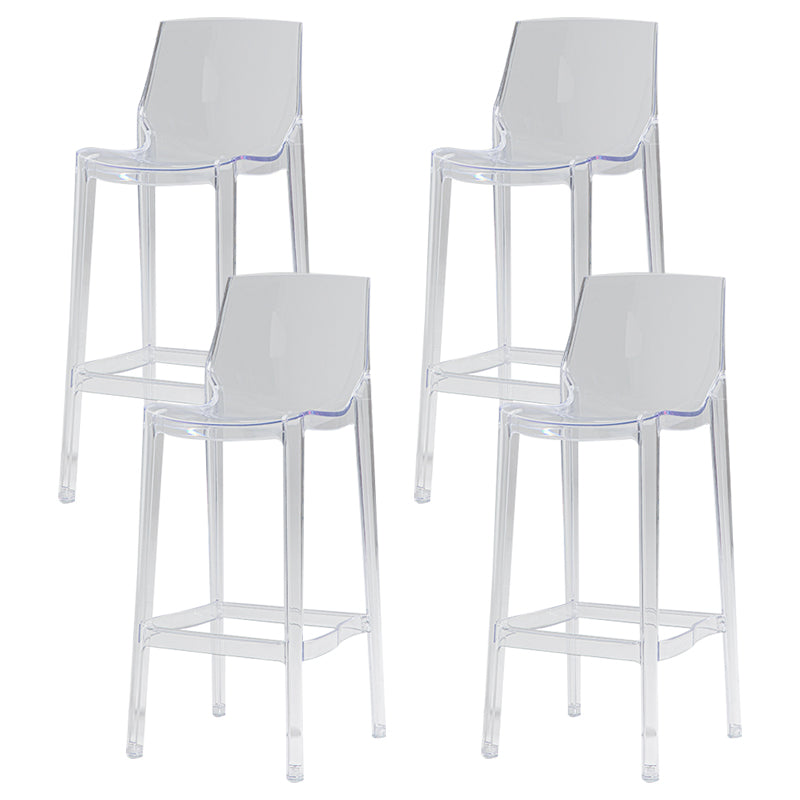 Contemporary Acrylic Bar Stools Low Back Indoor Counter Chair