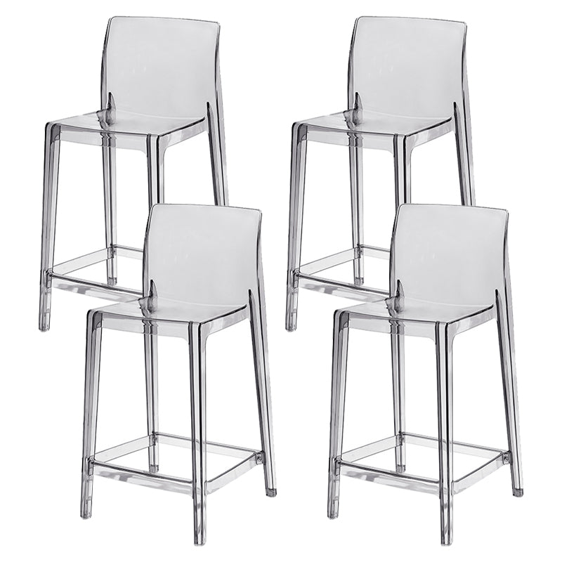 Contemporary Acrylic Counter Chair Low Back Indoor Bar Stools