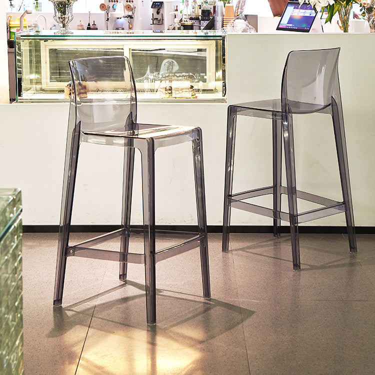 Contemporary Acrylic Counter Chair Low Back Indoor Bar Stools