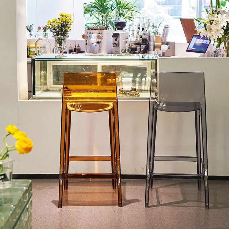 Contemporary Acrylic Counter Chair Low Back Indoor Bar Stools