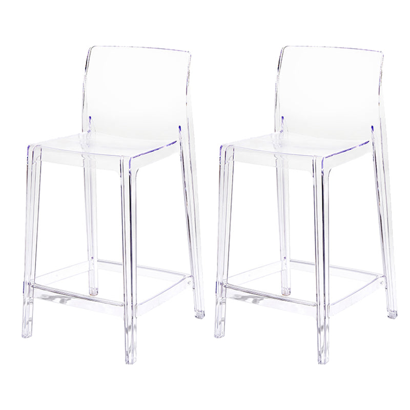 Contemporary Acrylic Counter Chair Low Back Indoor Bar Stools