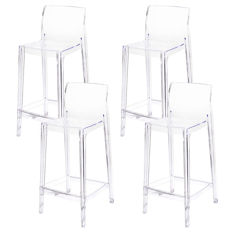 Contemporary Acrylic Counter Chair Low Back Indoor Bar Stools