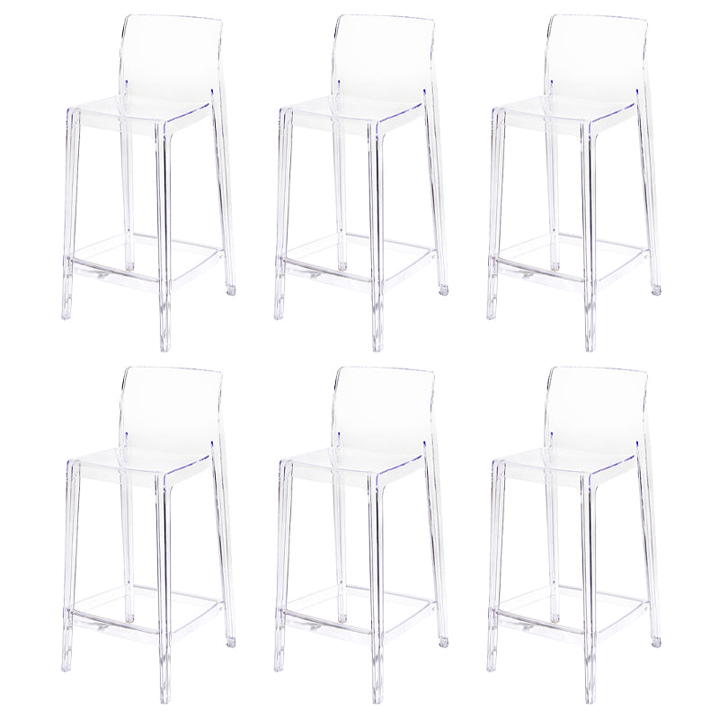 Contemporary Acrylic Counter Chair Low Back Indoor Bar Stools