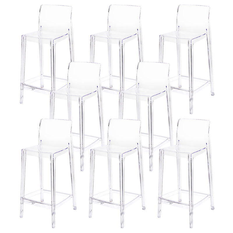 Contemporary Acrylic Counter Chair Low Back Indoor Bar Stools