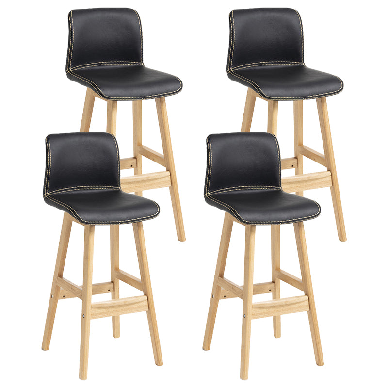 Scandinavian Solid Wood Bar Stool Backrest Counter Stool for Restaurant