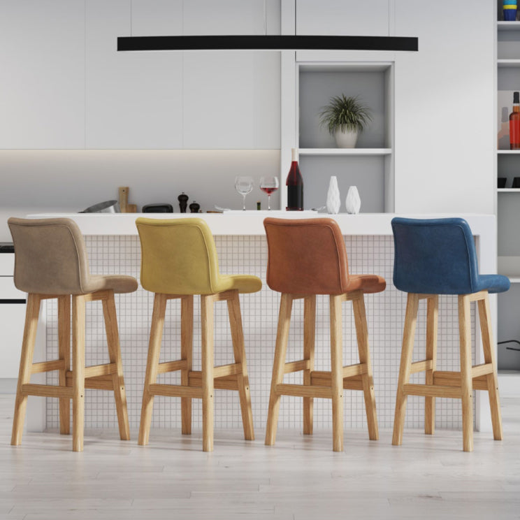 Scandinavian Solid Wood Bar Stool Backrest Counter Stool for Restaurant