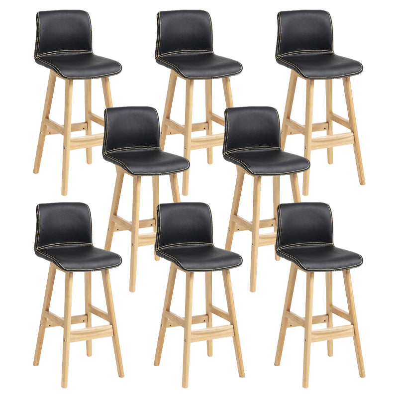 Scandinavian Solid Wood Bar Stool Backrest Counter Stool for Restaurant