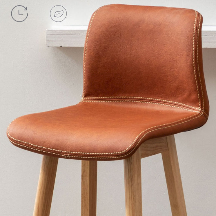 Scandinavian Solid Wood Bar Stool Backrest Counter Stool for Restaurant