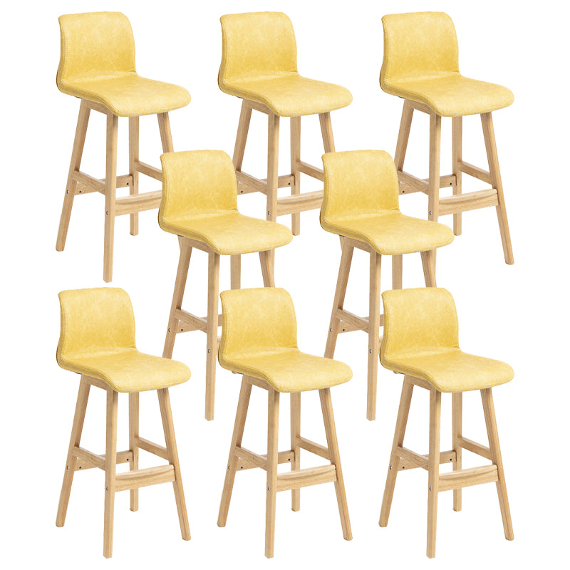 Scandinavian Solid Wood Bar Stool Backrest Counter Stool for Restaurant