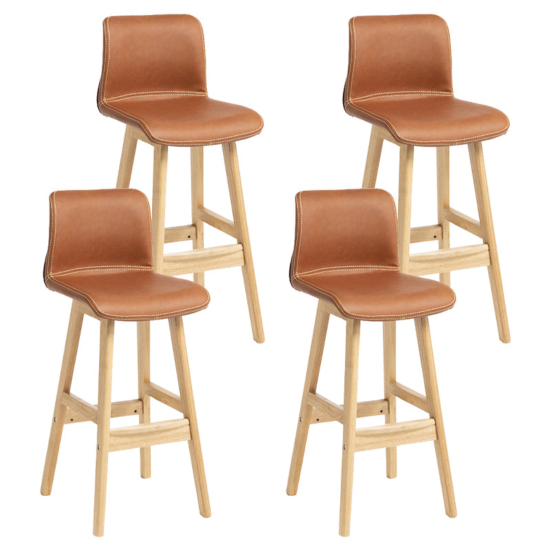 Scandinavian Solid Wood Bar Stool Backrest Counter Stool for Restaurant