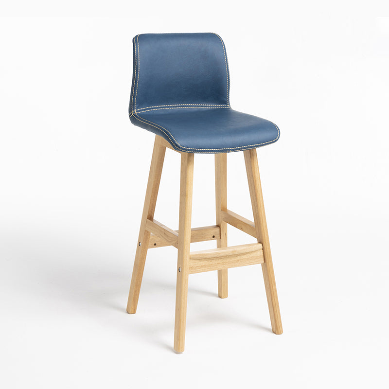 Scandinavian Solid Wood Bar Stool Backrest Counter Stool for Restaurant