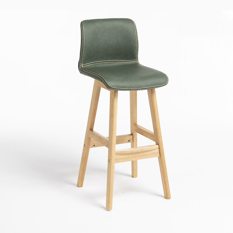 Scandinavian Solid Wood Bar Stool Backrest Counter Stool for Restaurant