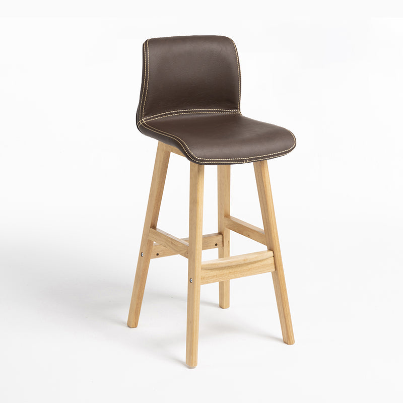 Scandinavian Solid Wood Bar Stool Backrest Counter Stool for Restaurant