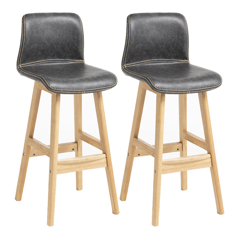 Scandinavian Solid Wood Bar Stool Backrest Counter Stool for Restaurant