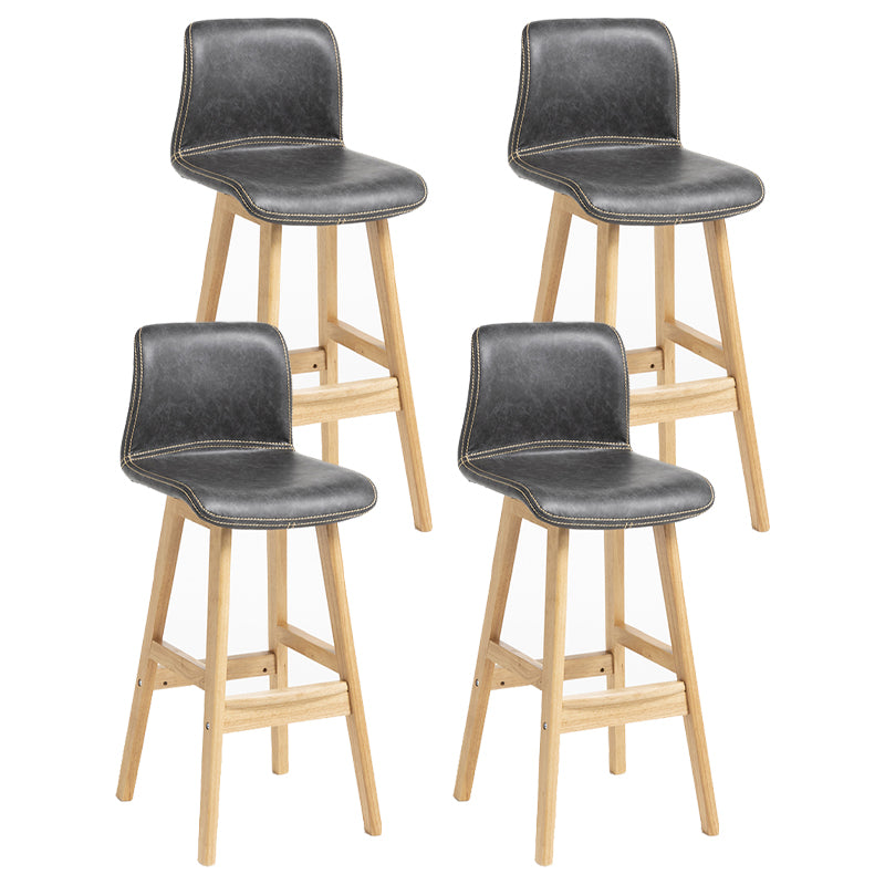 Scandinavian Solid Wood Bar Stool Backrest Counter Stool for Restaurant