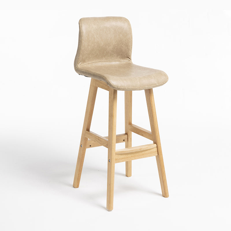 Scandinavian Solid Wood Bar Stool Backrest Counter Stool for Restaurant