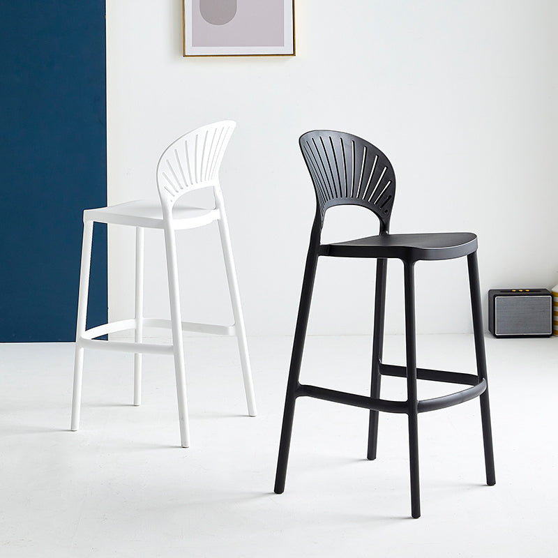 Contemporary Style Plastic Bar Stool Footrest Counter Stool for Restaurant
