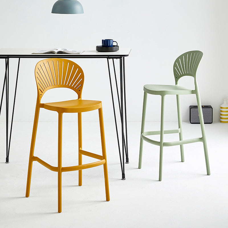 Contemporary Style Plastic Bar Stool Footrest Counter Stool for Restaurant