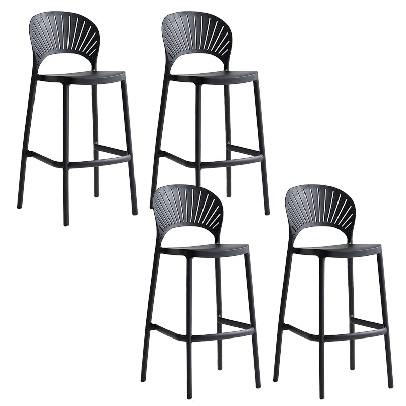 Contemporary Style Plastic Bar Stool Footrest Counter Stool for Restaurant
