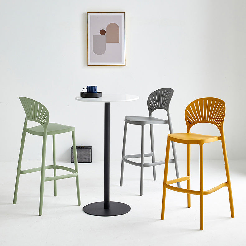 Contemporary Style Plastic Bar Stool Footrest Counter Stool for Restaurant