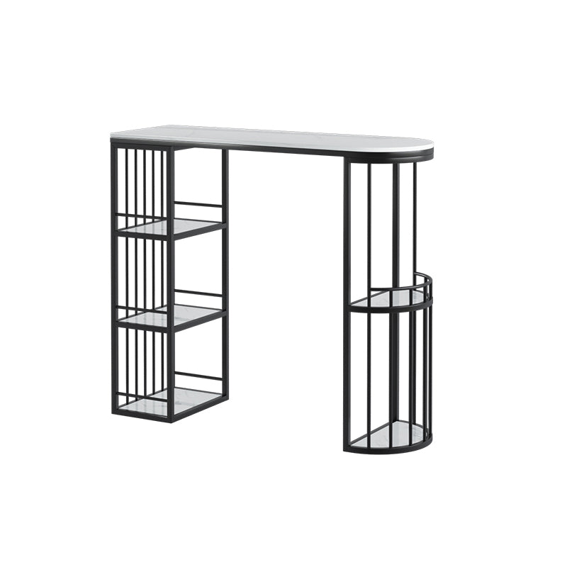 Modern Style Bar Table Set 1/3 Pcs White Granite Bar Table Set