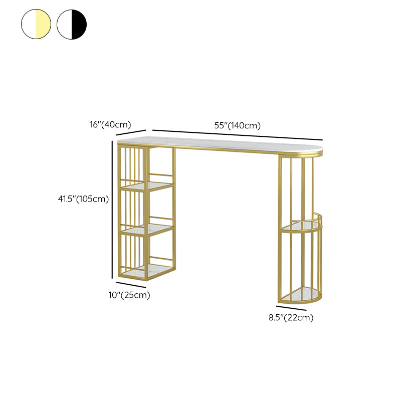 Modern Style Bar Table Set 1/3 Pcs White Granite Bar Table Set
