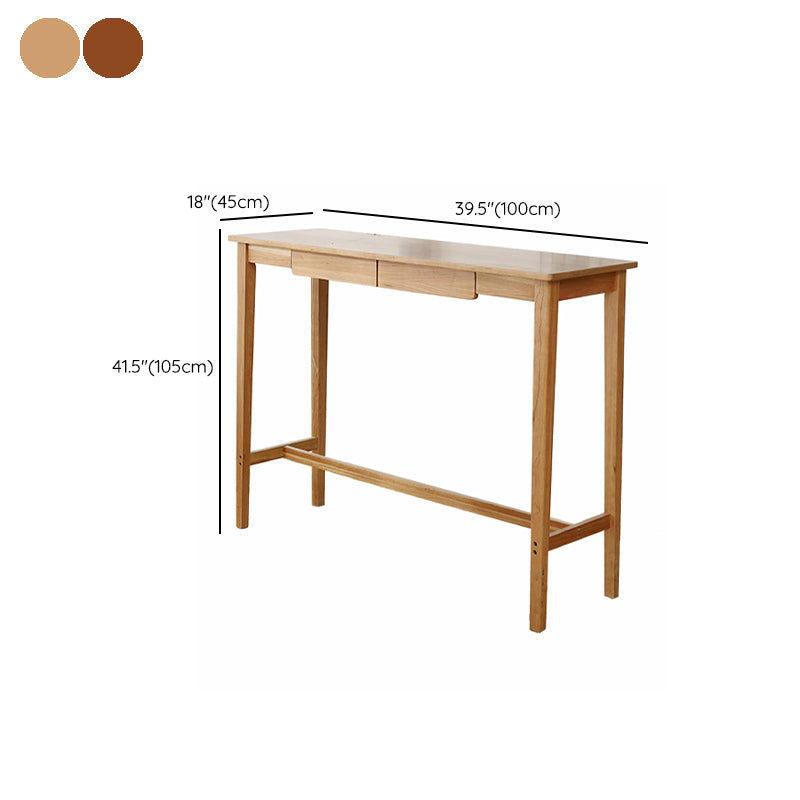 Solid Wood Bar Table Modern Rectangle Bar Table  with Storage