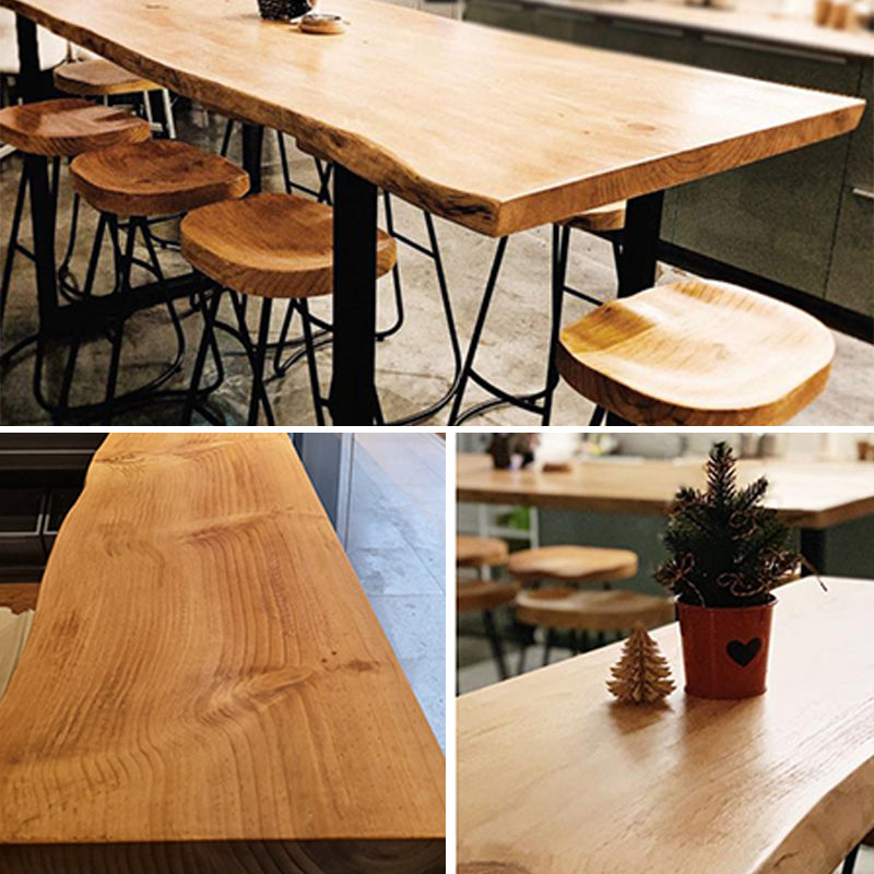 Indoor Industrial Bar Dining Table Rectangle Pine Wood Bar Table