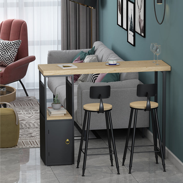 Industrial Bar Height Pub Table Solid Wood Counter Height Dining Table