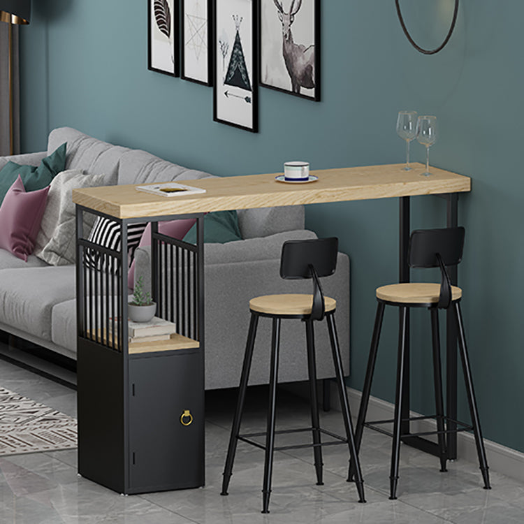 Industrial Bar Height Pub Table Solid Wood Counter Height Dining Table