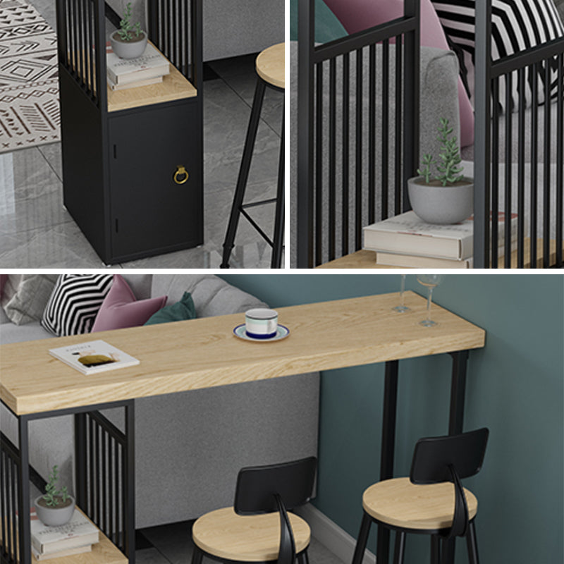 Industrial Bar Height Pub Table Solid Wood Counter Height Dining Table