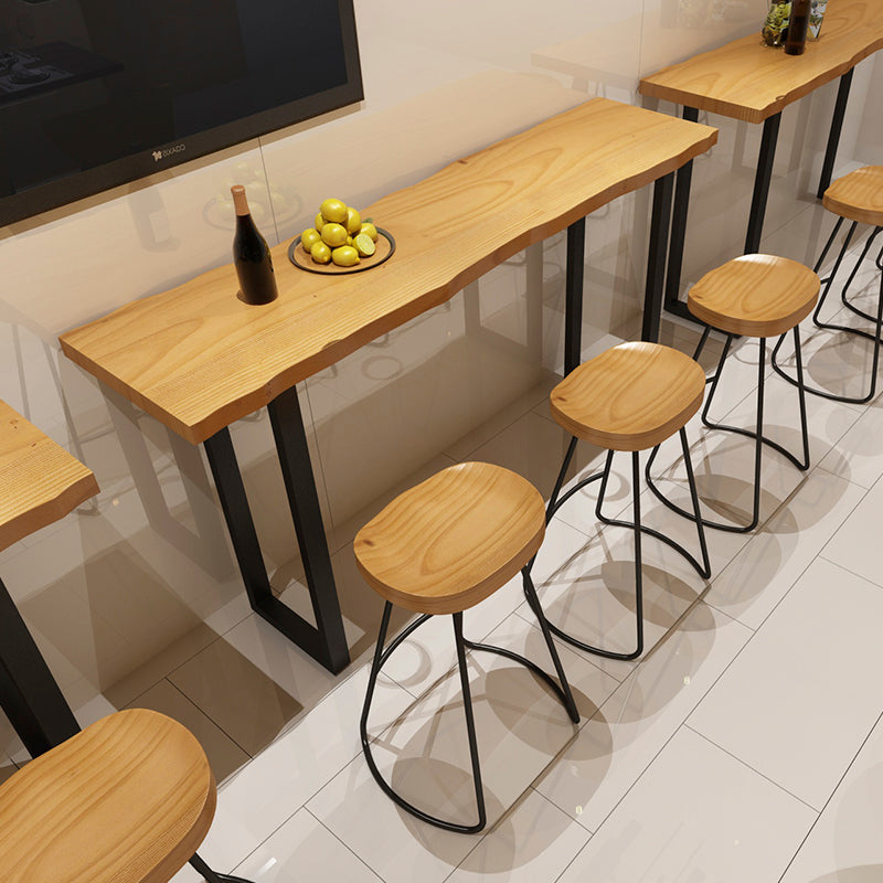 Modern Patio Bar Table Solid Wood Counter Height Dining Table