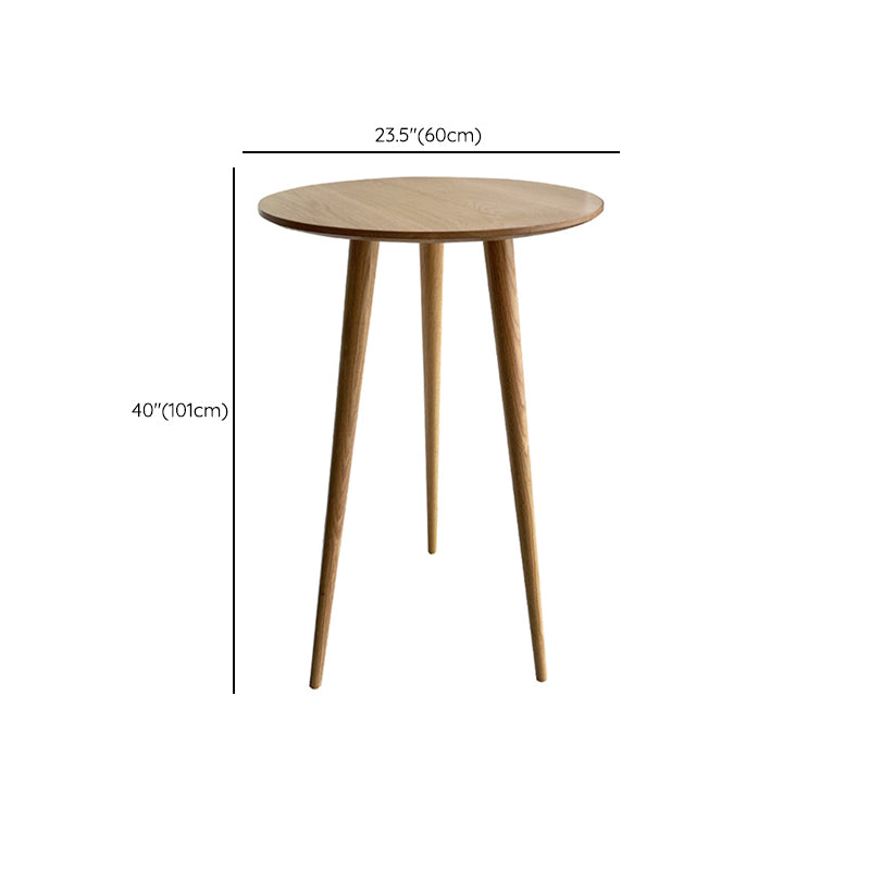 Indoor Modern Bar Dining Table Round Shape Solid Wood Bar Table