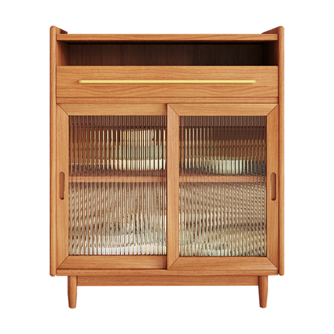 Glam Sideboard Cabinet Pine Sideboard Table with Legs for Kitchen