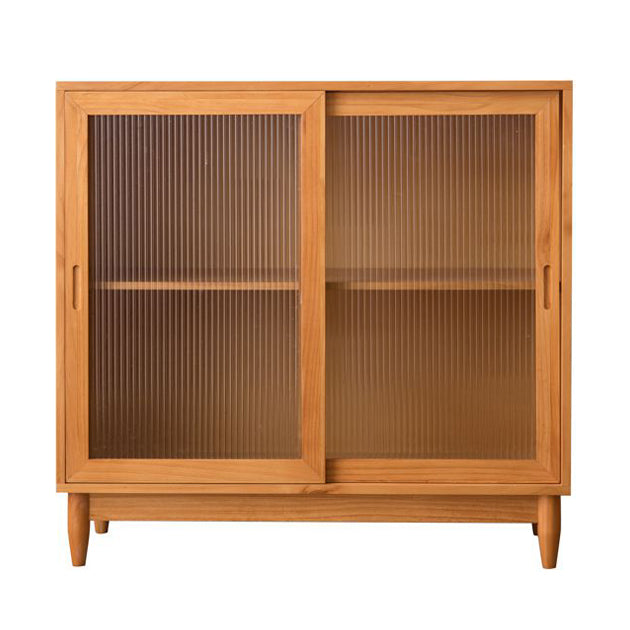 Glam Sideboard Cabinet Pine Sideboard Table with Legs for Kitchen