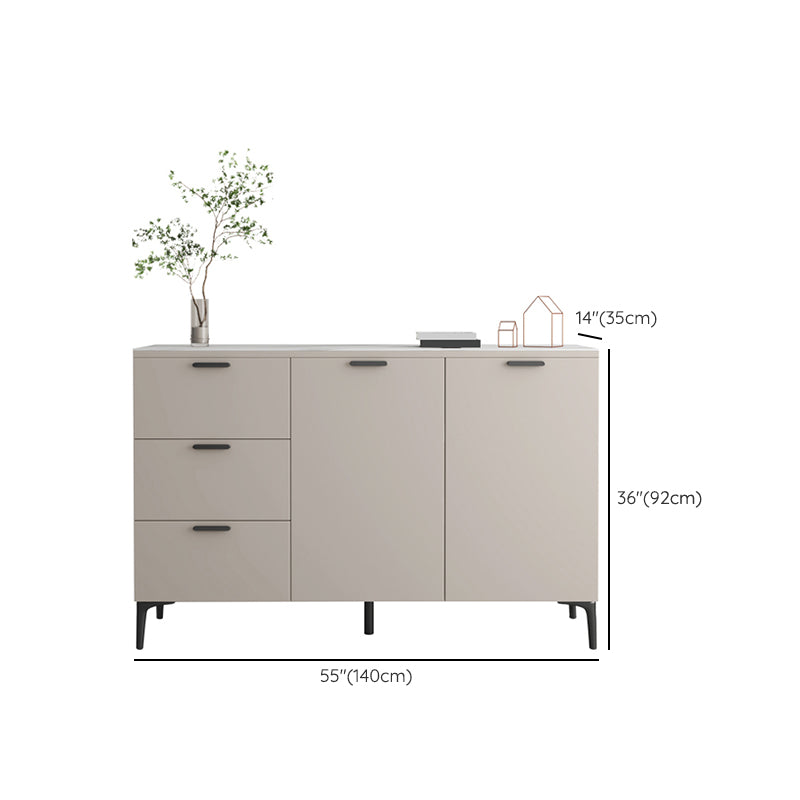 Contemporary Sideboard Cabinet Solid Wood Sideboard Table with Doors for Dining Room