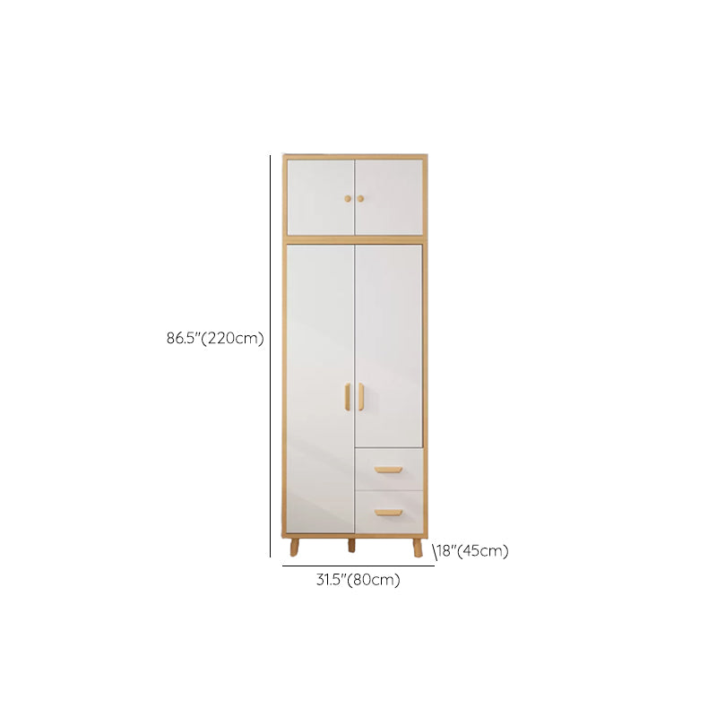 Contemporary Hanging Clothes Rack Solid + Manufactured Wood Kid's Wardrobe