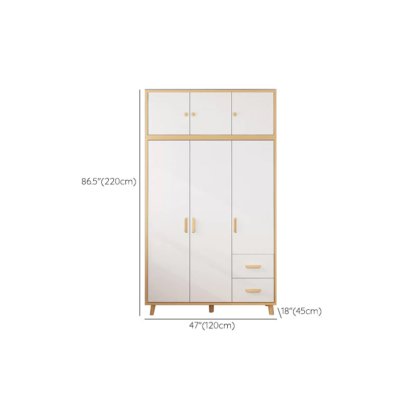 Contemporary Hanging Clothes Rack Solid + Manufactured Wood Kid's Wardrobe
