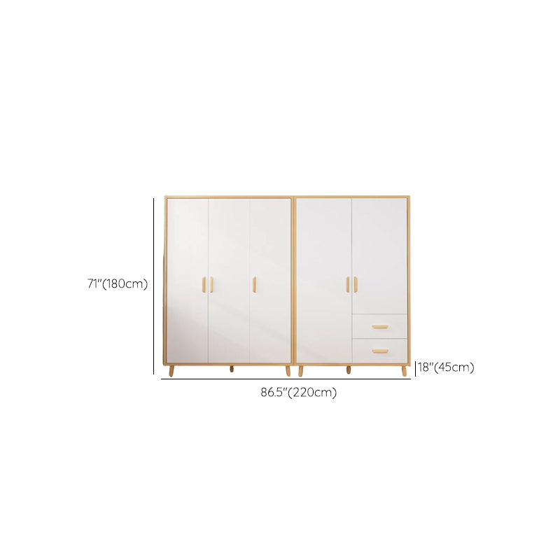 Contemporary Hanging Clothes Rack Solid + Manufactured Wood Kid's Wardrobe