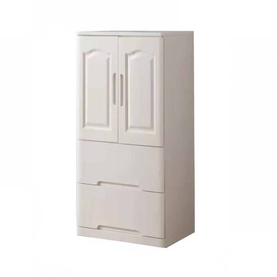 Solid Wood Kid's Wardrobe Matte Wardrobe Armoire with Lower Storage Drawers
