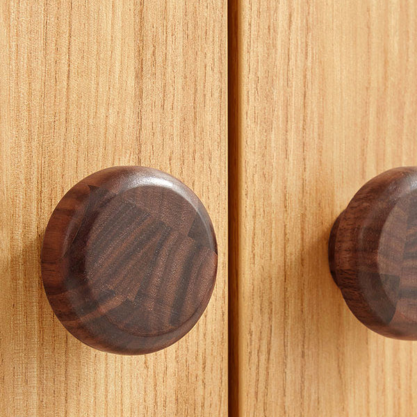 Bear Hanging Clothes Rack Brown Solid Wood Dress Up Unit with Doors