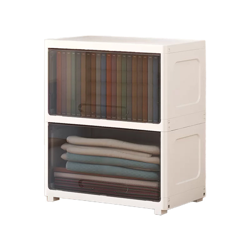 Contemporary Wardrobe Closet Plastic Kid's Wardrobe with Flap Drawers