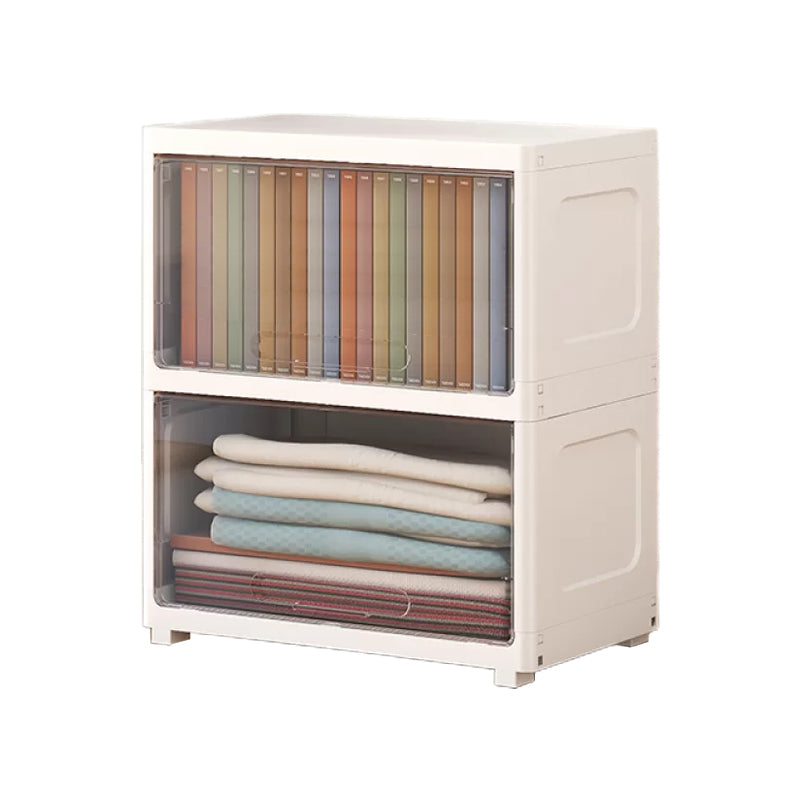 Contemporary Wardrobe Closet Plastic Kid's Wardrobe with Flap Drawers